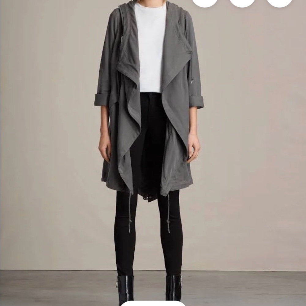AllSaints military green Draped Waterfall Jacket